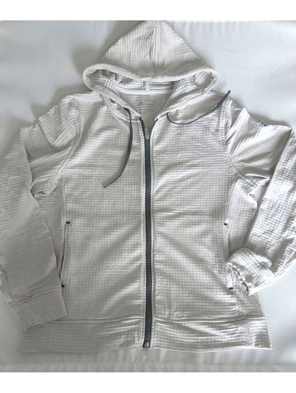 Peter Millar Women L Gray Maven Performance Full Zip Hoodie Golf Jacket